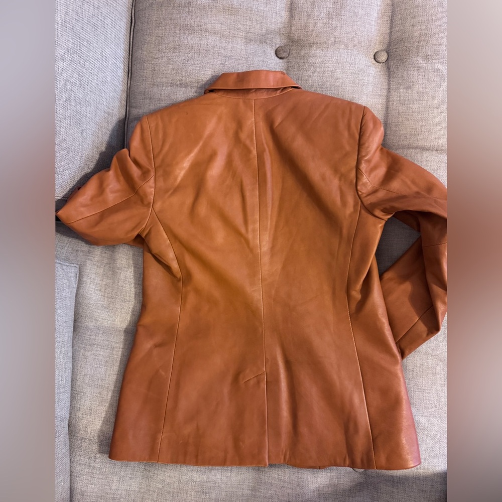 Ralph Lauren Women's Tan Leather Blazer - Picture 6 of 13